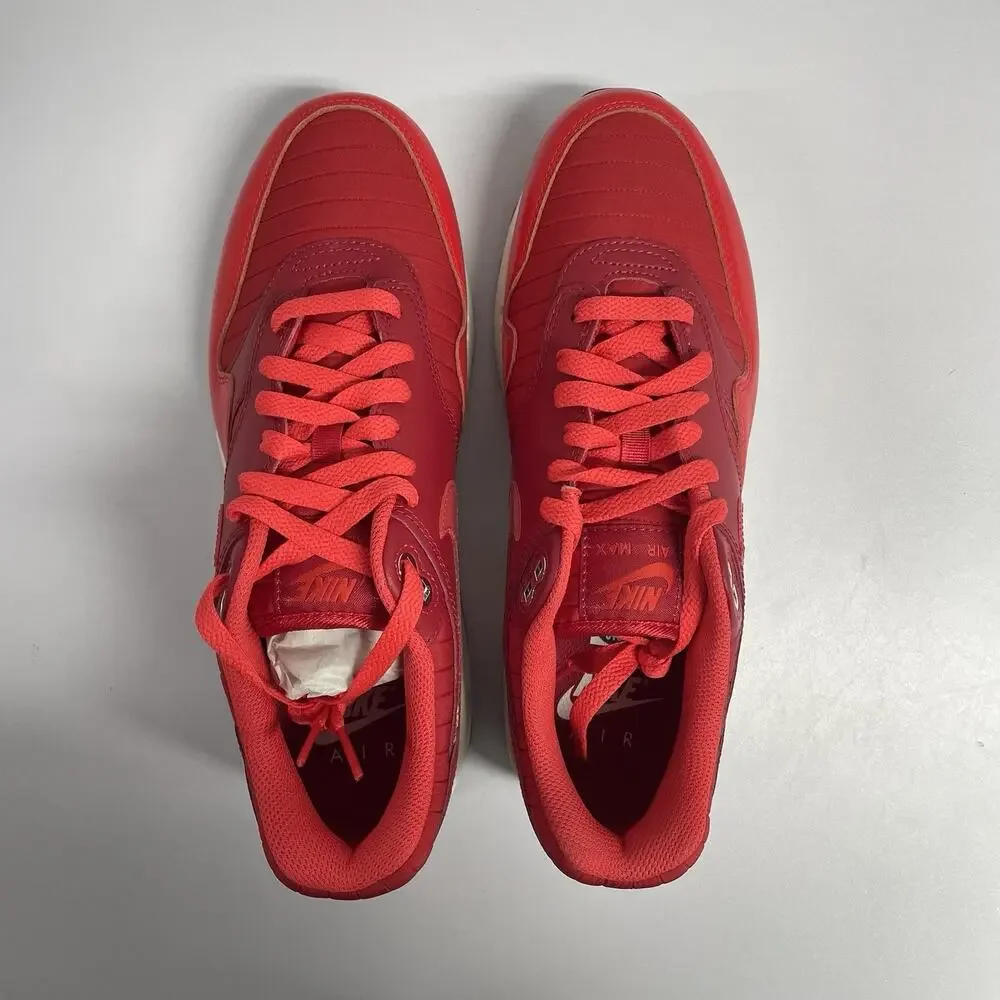 Nike Air Max 1 Gym Red Crimson HQ3607 687 Size 12 White Low Top Sneaker Summer